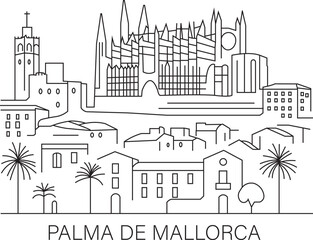 Palma de Mallorca City Line Draw Simple Minimalist