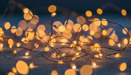 Golden Christmas Lights Glow