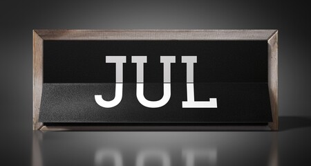July - table calendar - 3D illustration
