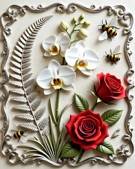 Naklejka premium Vintage floral background