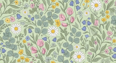 seamless floral pattern with flowers