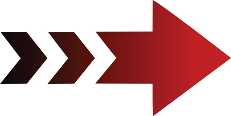 Modern red gradient arrow symbol pointing right, representing progress, direction, and forward movement in business or technology. Sleek vector design ideal for web, app, or  use. Perfect i