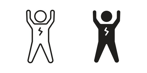 Energized human icon for web design, mobile apps