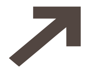 Brown diagonal upward right arrow icon showing growth and progress direction, vector symbol for navigation, success, and movement concept isolated on white background for graphic design use.