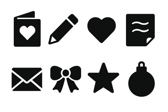 Personalized Message Icons. Personalized Messages. Filled icon set of Personalized Messages: greeting card,