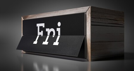 Friday - table calendar - 3D illustration