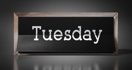 Tuesday - table calendar - 3D illustration