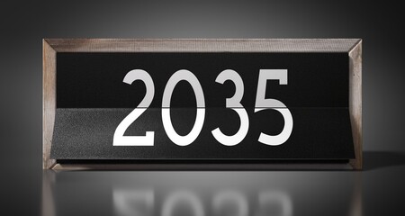 2035 - table calendar - 3D illustration