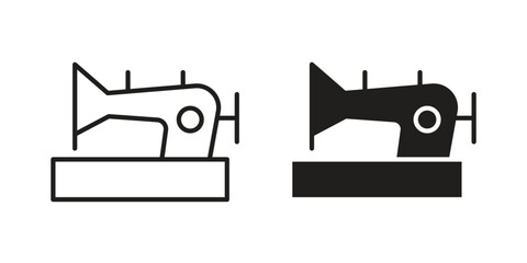 Old sewing machine icon for web design, mobile apps