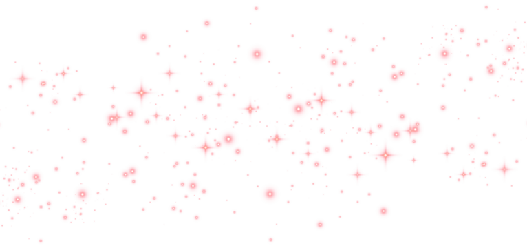 Sparkling red dust particles. Lens flare and star light effect PNG.