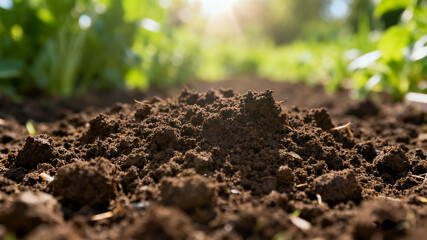 Close-up of rich, textured soil symbolizing growth and natural vitality in gardening.