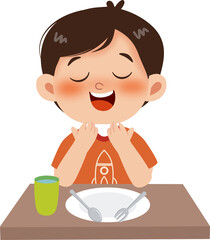 Kid prayinb after meal