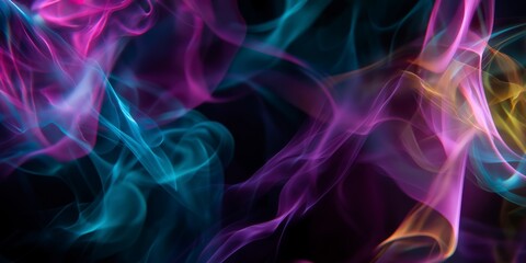 Obraz premium Holographic Smoke Trails Swirling and Blending in a Vivid Shape