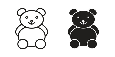 Teddy bear icon for web design, mobile apps