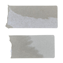 Brown and white kraft paper torn into pieces in transparent background png