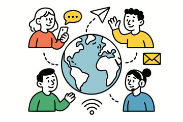 Global communication and internet concept vector