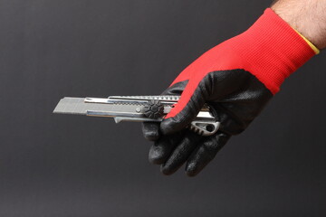 hand with cutting knife    