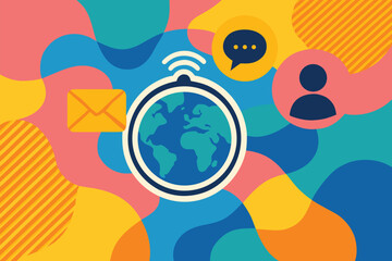 Global communication and internet concept vector