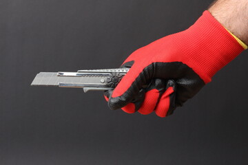 hand with cutting knife    