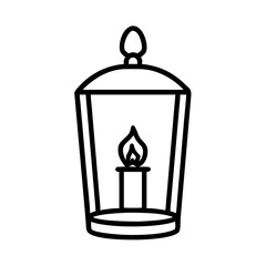 Holocaust candle inside glass lantern icon