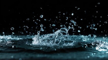 Water splashes create dynamic patterns in dark surroundings during a calm evening