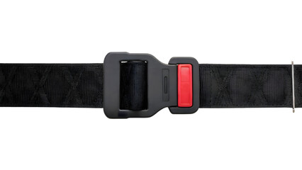 Car Seat Belt Buckle Close-Up &ndash; Safety Lock Mechanism on Transparent Background for Automotive Design