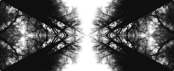 Symmetrical ink patterns display striking bold black and white balanced designs.