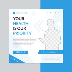 Mediical health social media post template