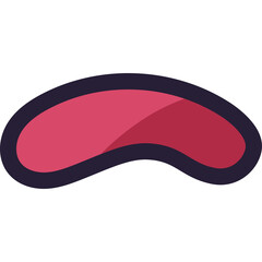 Stylized Open Mouth Icon with Pink Tongue and Dark Outline on Transparent Background