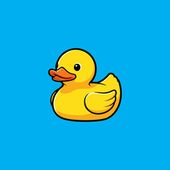 vector illustration of a duck with a blue background