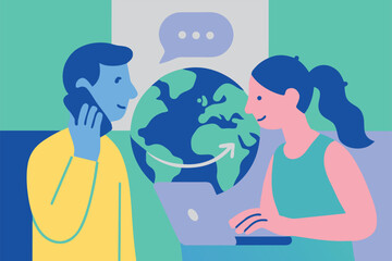 Global communication and internet concept vector