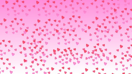 Romantic Pink Gradient Background with Scattered Love Hearts Pattern