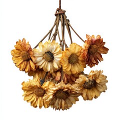 Dried Flowers Hanging in Warm Tones With Rustic Charm in a Simple Arrangement