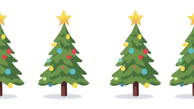4K Christmas tree background animation,  holiday Seasonal event.