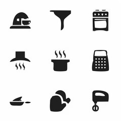 Set of 9 editable food icons ...