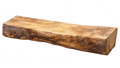 A beautifully polished wooden log rich textures and natural patterns. ideal for rustic decor or crafting projects. set against a neutral background to highlight its organic charm