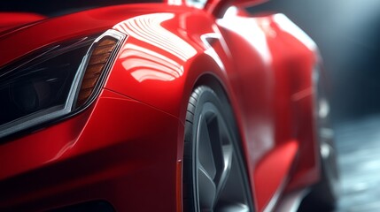 Fototapeta premium Newly unveiled cars shine under the bright lights of the showroom, capturing attention with their sleek designs and vibrant colors. Excitement fills the air as attendees admire the latest innovations