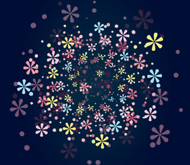 Vintage style flowers pattern