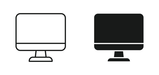 Computer monitor icon , Represents a digital interface, online work, or computing. vector illustration .