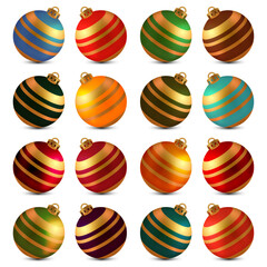 Gold Christmas ball set, golden bauble, holiday ornament, Christmas ball set, red baubles with pattern, ornaments, Christmas balls set, realistic red baubles