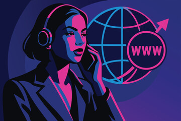 Global communication and internet concept vector