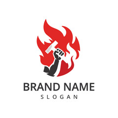 Blacksmith Logo Design Template Isolated on white background