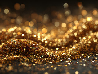 Abstract background party celebration gold confetti.