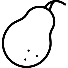 pear icon illustration design with outline
