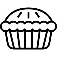 pie icon illustration design with outline