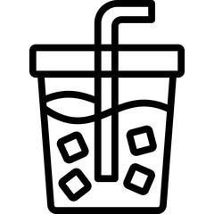 soda icon illustration design with outline