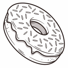 Illustration of a donut with sprinkles