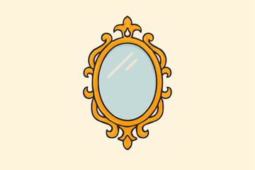 Vintage vector golden floral ornament frame with a crown design element