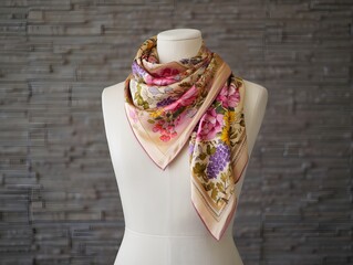 Mannequin in mall center with neckerchief
closeup
