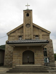 長崎県平戸市生月島、カクレキリシタン発見の碑もあるカトリック山田教会